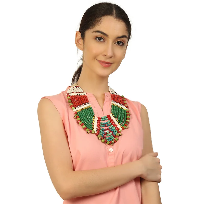 Don't Miss Our Biggest Jewelry Sale Of The Season Handcrafted Multicolour Beads Necklace by Bamboo Tree Jewels