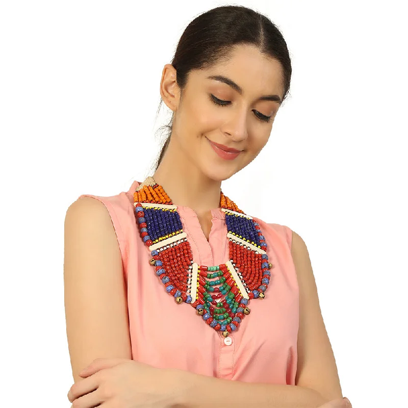 Stunning Jewelry At A Fraction Of The Price Handcrafted Multicolour Beads Necklace by Bamboo Tree Jewels