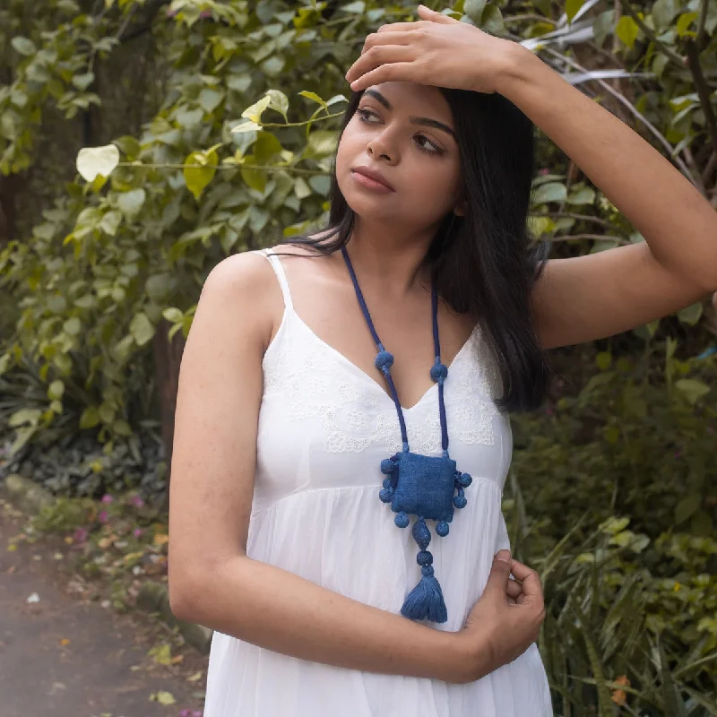 Shop Dazzling Jewelry With Special Promotional Discounts Apraudha- Upcycled Denim Necklace by Dwij