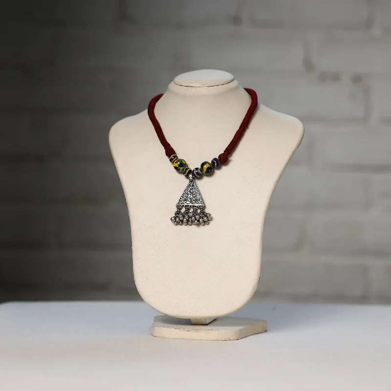 Handcrafted Jewelry Sale – Unique Designs At Low Prices Oxidised GS Beadwork Thread Necklace 12
