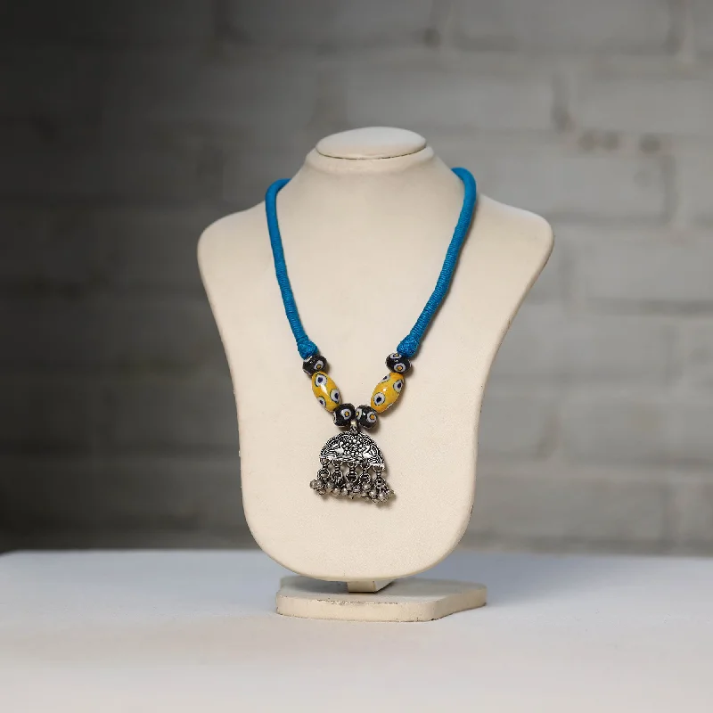 Seasonal Jewelry Deals – Elevate Your Style Oxidised GS Beadwork Thread Necklace 14