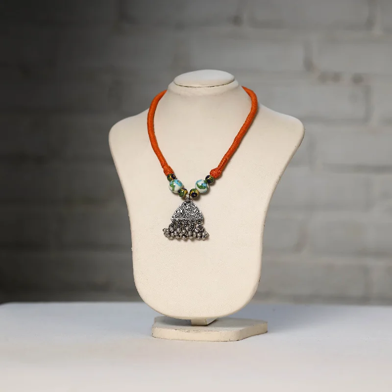 Flash Sale On Stunning Jewelry – Don't Miss Out Oxidised GS Beadwork Thread Necklace 15