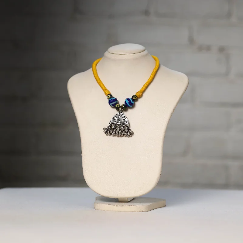 Luxury Jewelry At Unbeatable Discounts Oxidised GS Beadwork Thread Necklace 17