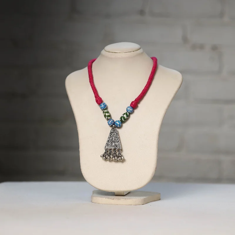 Bestselling Jewelry Now On Sale – Elevate Your Look Oxidised GS Beadwork Thread Necklace 28