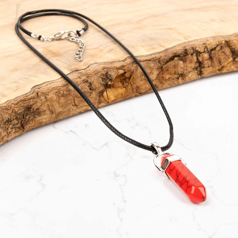 Dainty Floral Jewelry For Feminine Elegance Crystal Pendant Necklace - Red Jasper