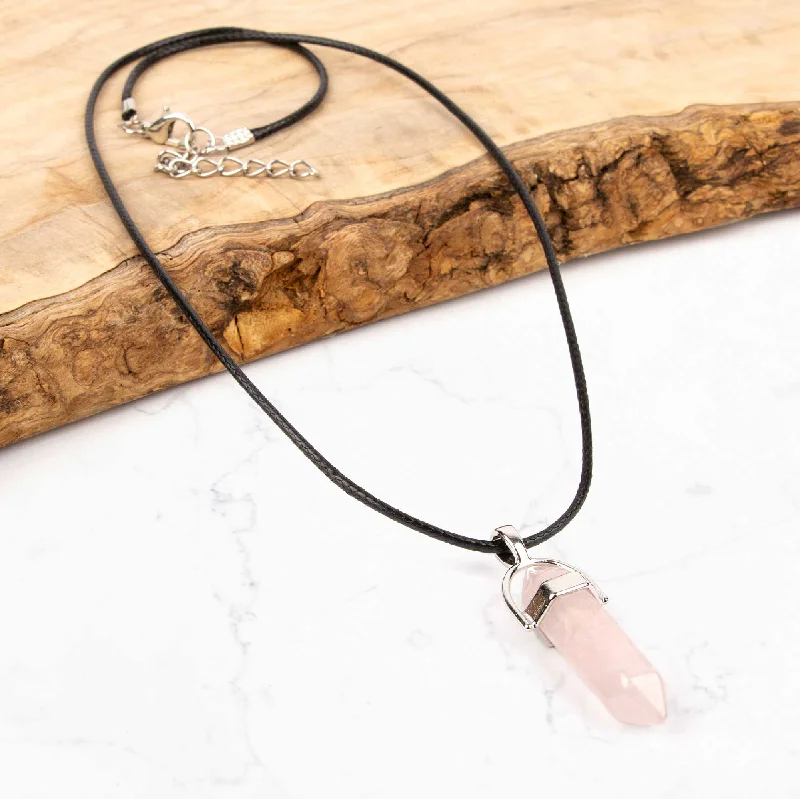 Premium Diamond Jewelry For Unforgettable Moments Crystal Pendant Necklace - Rose Quartz