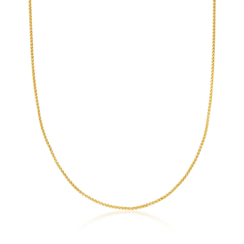 Ross-Simons 1.2mm 14kt Yellow Gold Wheat Chain Necklace