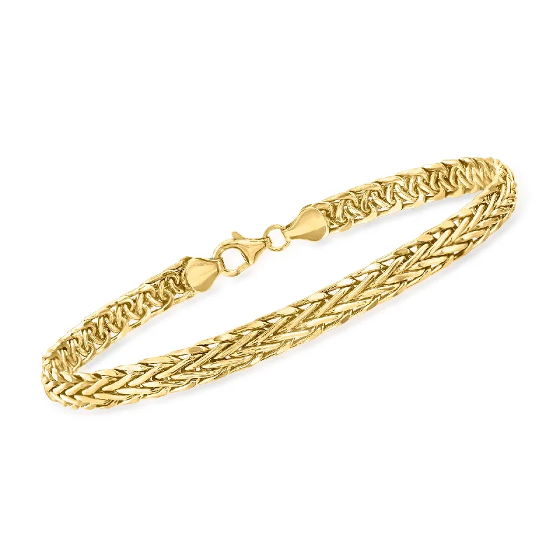 Ross-Simons 14kt Yellow Gold Braided Wheat Bracelet