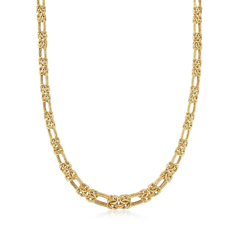 Ross-Simons 14kt Yellow Gold Byzantine and Double-Link Necklace