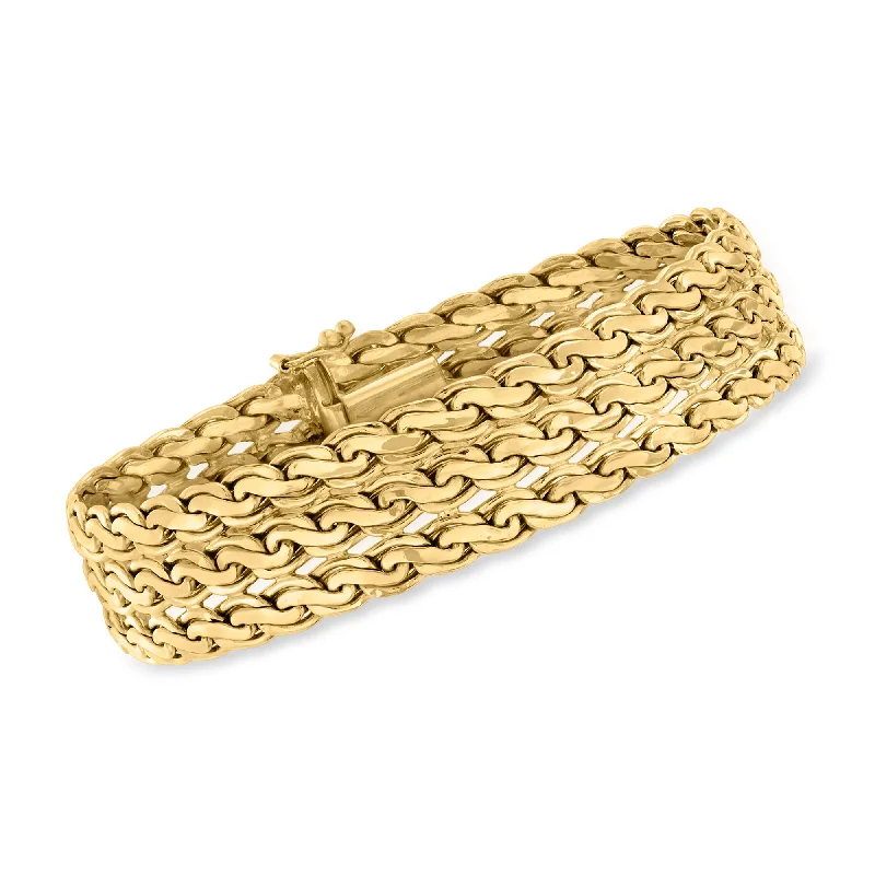 Dazzling Deals On Necklaces, Bracelets, And More Ross-Simons 14kt Yellow Gold Cestina-Link Bracelet