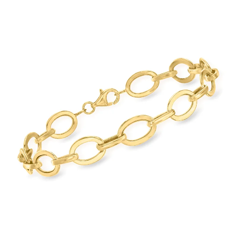 Ross-Simons 14kt Yellow Gold Flat Oval-Link Bracelet