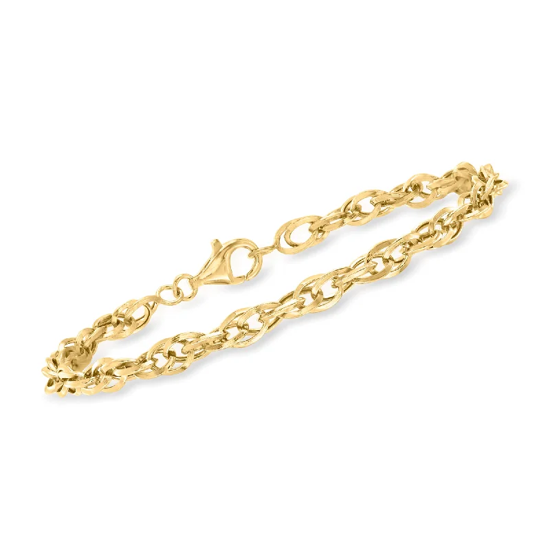 Ross-Simons 14kt Yellow Gold Interlocking Double Oval-Link Bracelet