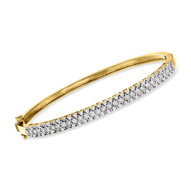 Ross-Simons Diamond Bangle Bracelet in 18kt Gold Over Sterling