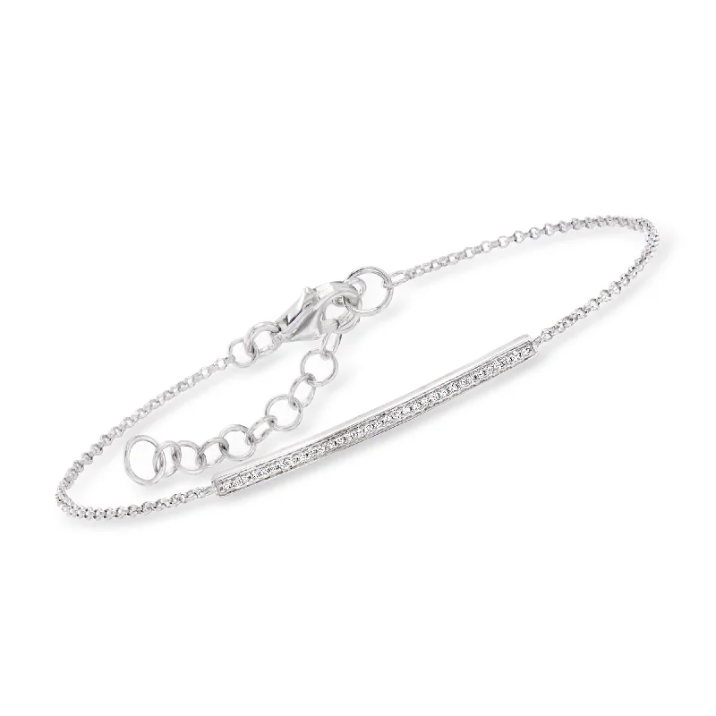 Ross-Simons Diamond Bar Bracelet in Sterling Silver