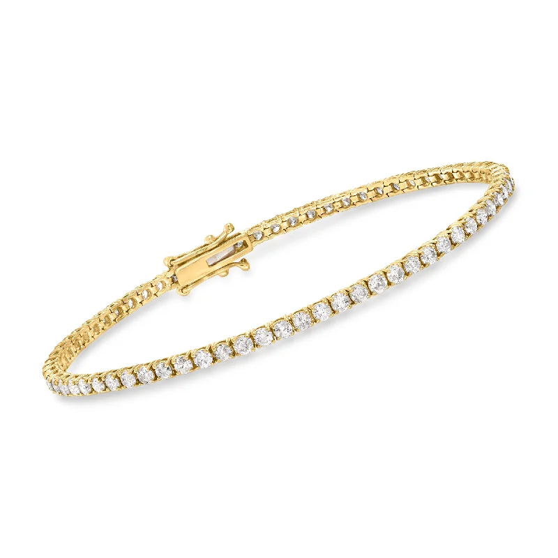 Ross-Simons Diamond Tennis Bracelet in 14kt Yellow Gold