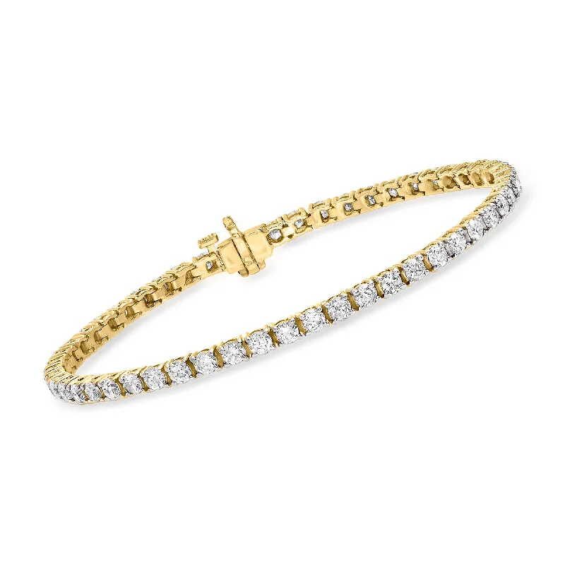 Ross-Simons Diamond Tennis Bracelet in 14kt Yellow Gold