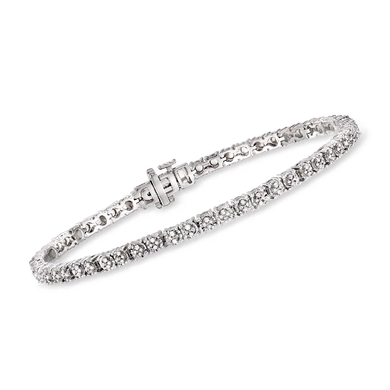 Ross-Simons Diamond Tennis Bracelet in Sterling Silver