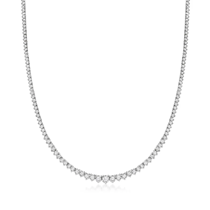 Fine Jewelry, Limited-Time Offers Available Ross-Simons Diamond Tennis Necklace in Sterling Silver