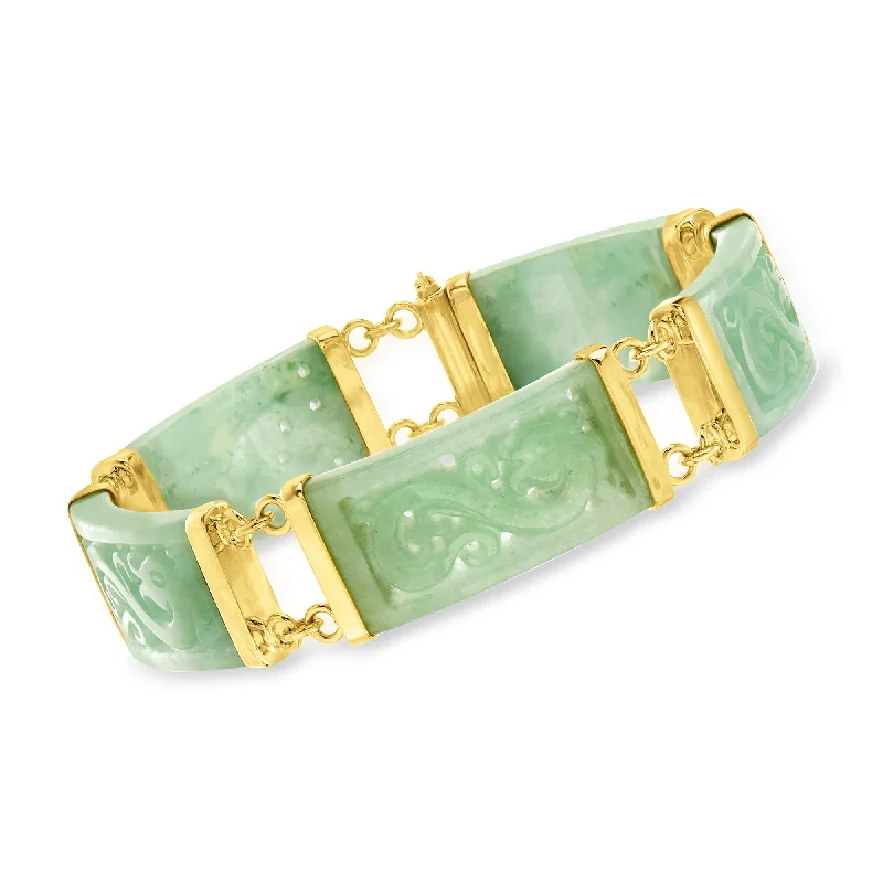 Ross-Simons Jade Dragon Bracelet With 18kt Gold Over Sterling