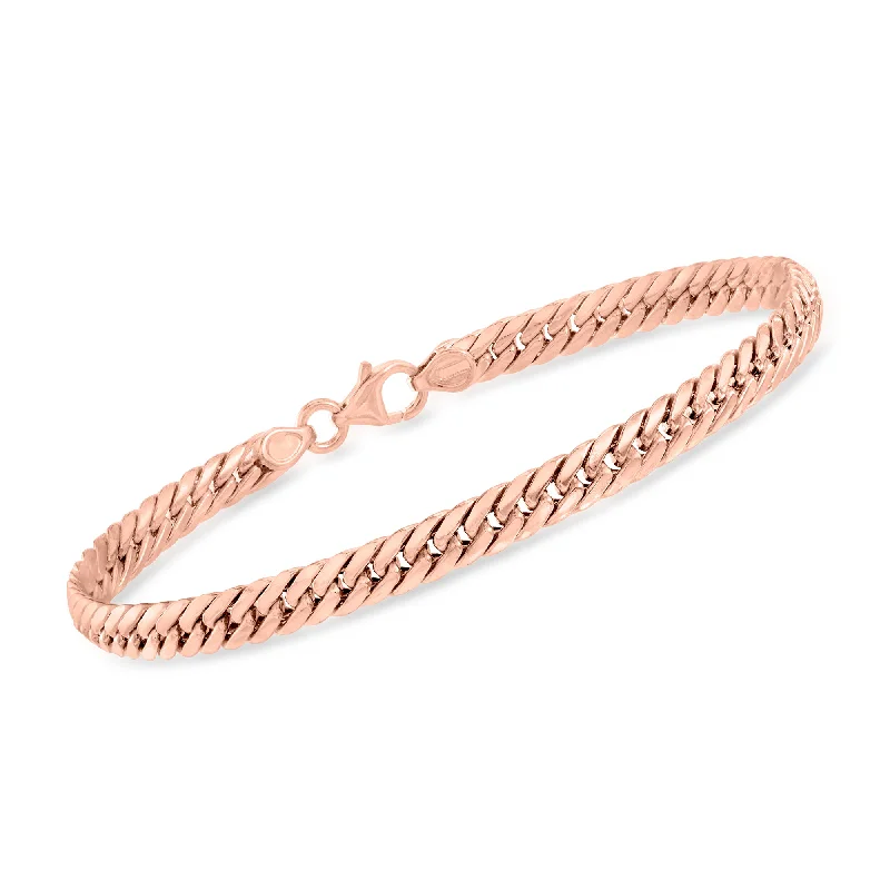 Ross-Simons Italian 14kt Rose Gold Cuban-Link Bracelet