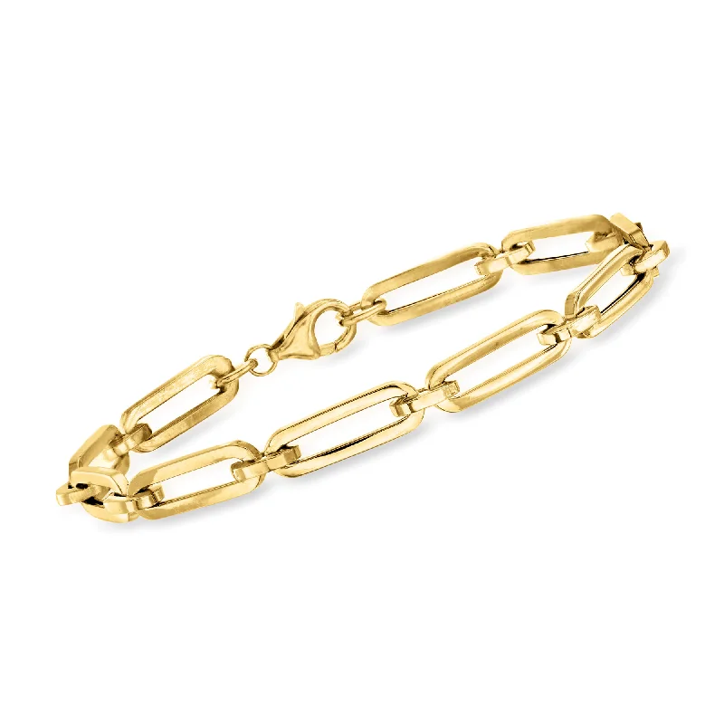 Ross-Simons Italian 14kt Yellow Gold Paper Clip Link Bracelet