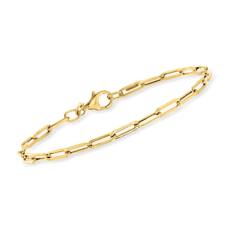 Ross-Simons Italian 14kt Yellow Gold Paper Clip Link Bracelet