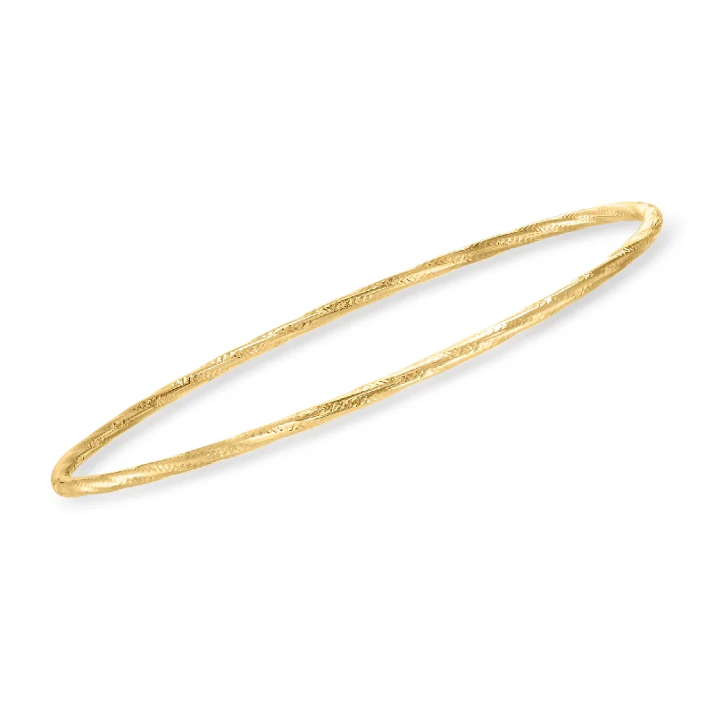 Ross-Simons Italian 14kt Yellow Gold Twisted Bangle Bracelet