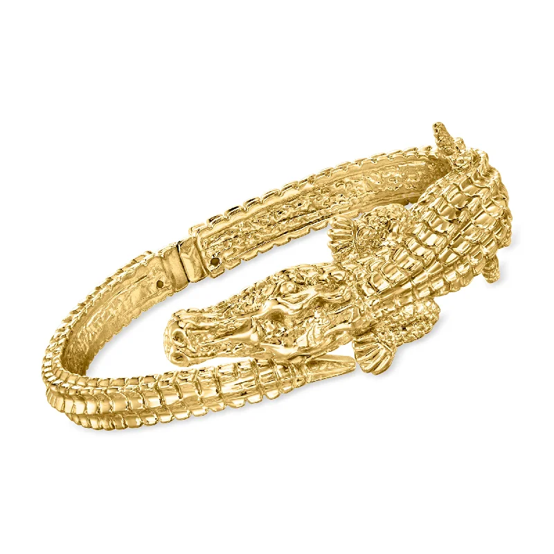 Ross-Simons Italian 18kt Yellow Gold Alligator Bangle Bracelet