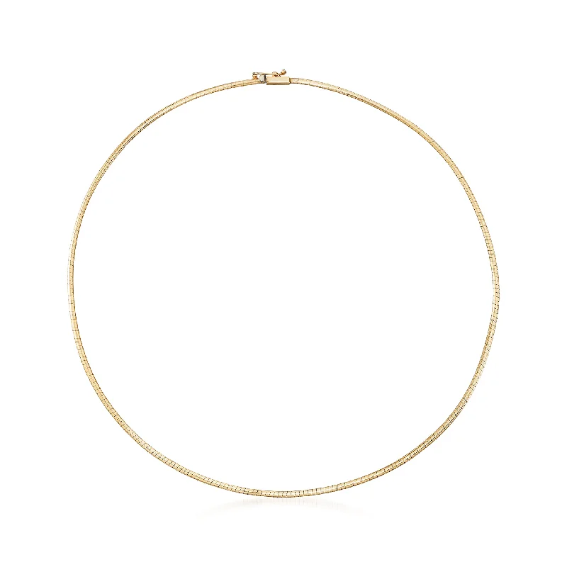 Ross-Simons Italian 2mm 14kt Yellow Gold Omega Necklace