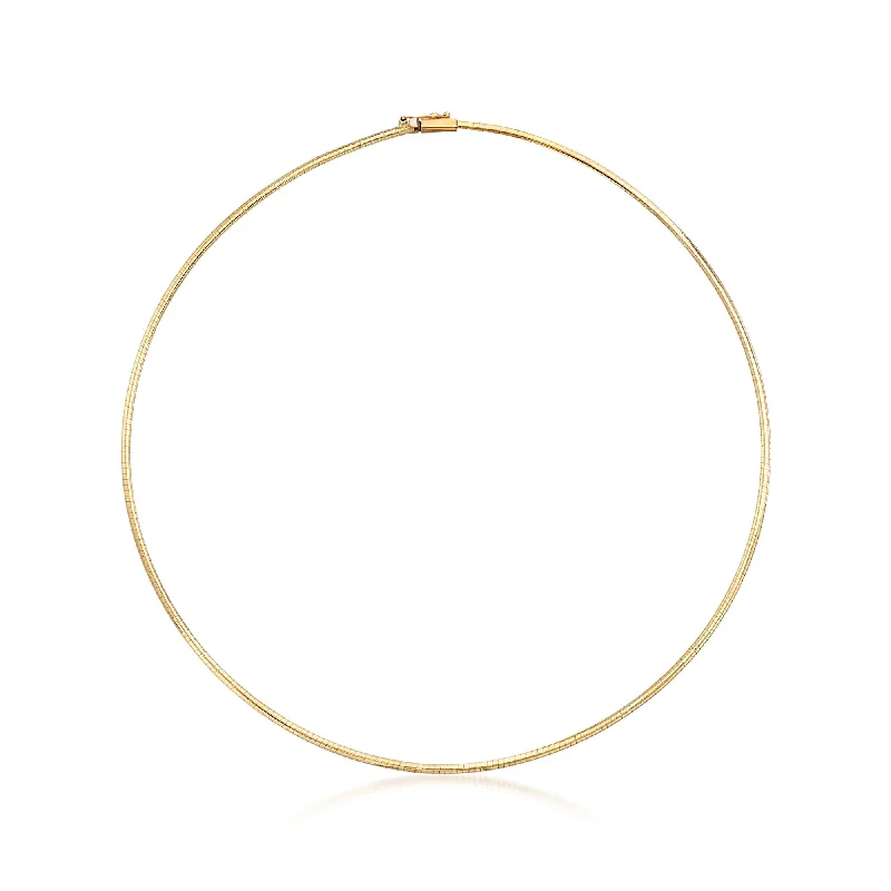 Ross-Simons Italian 2mm 18kt Yellow Gold Omega Necklace