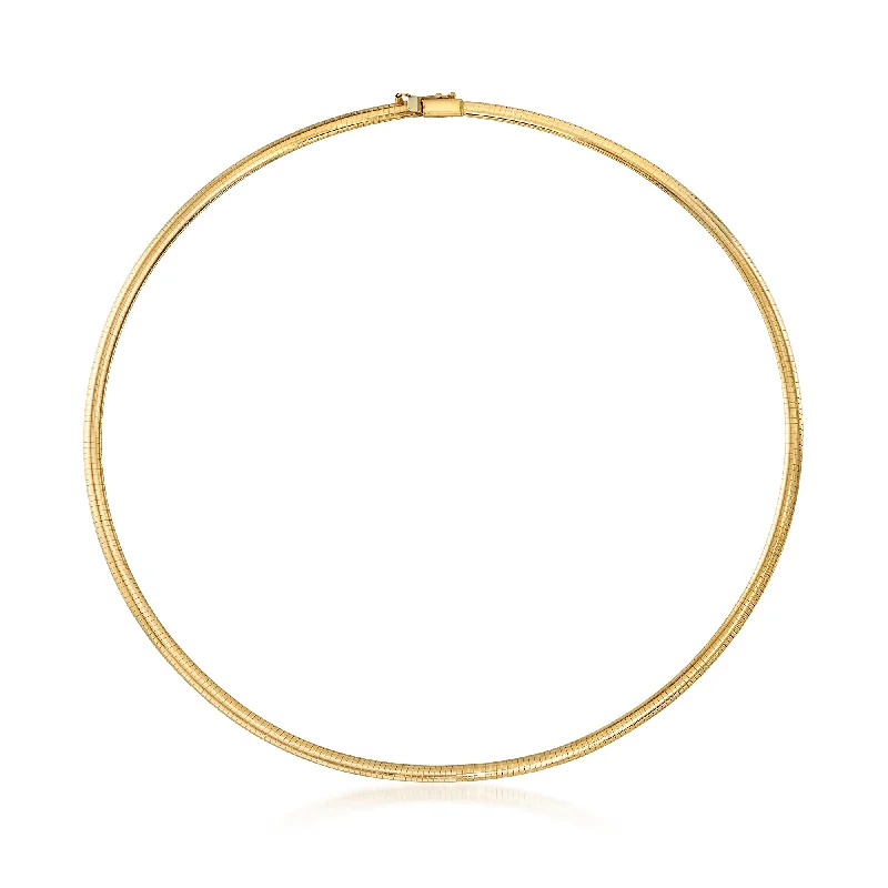 Ross-Simons Italian 4mm 14kt Yellow Gold Omega Necklace