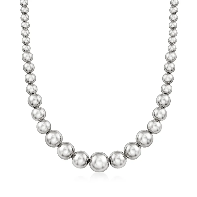 Ross-Simons Italian 6-14mm Sterling Silver Graduated Bead Necklace