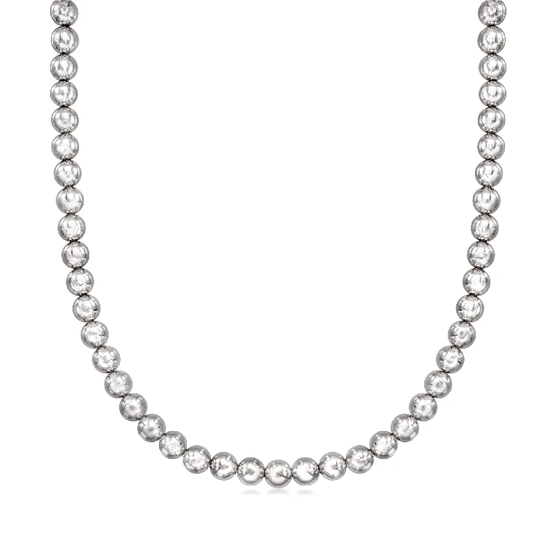 Ross-Simons Italian 8mm Sterling Silver Bead Necklace