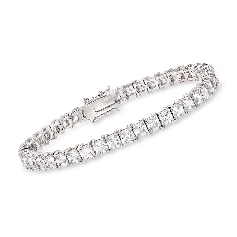 Ross-Simons Princess-Cut CZ Tennis Bracelet in Sterling Silver