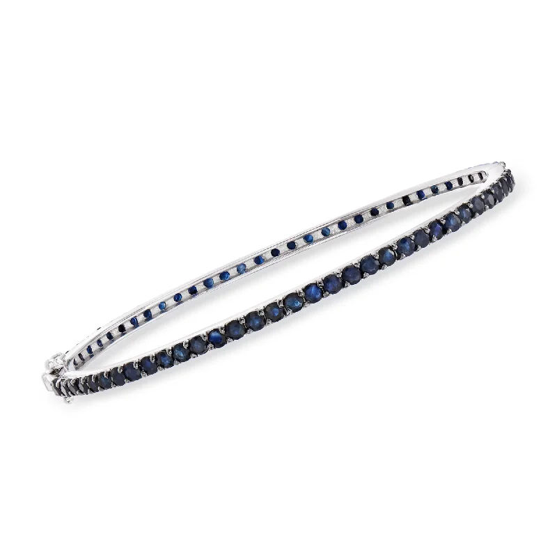 Ross-Simons Sapphire Eternity Bangle Bracelet in Sterling Silver