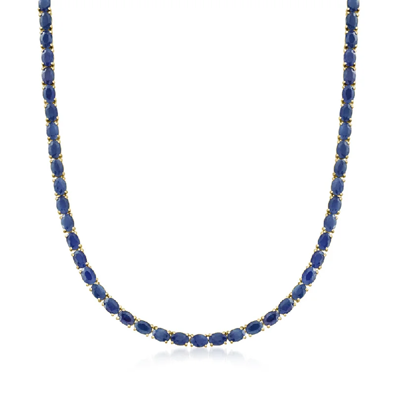 Ross-Simons Sapphire Necklace in 18kt Gold Over Sterling