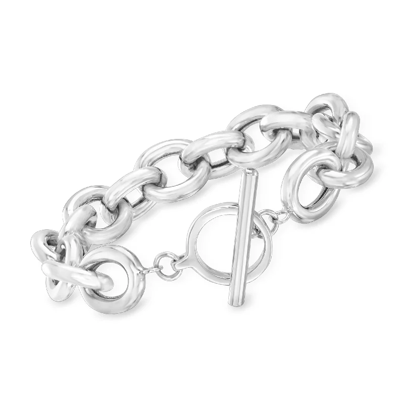 Ross-Simons Sterling Silver Large Oval-Link Bracelet