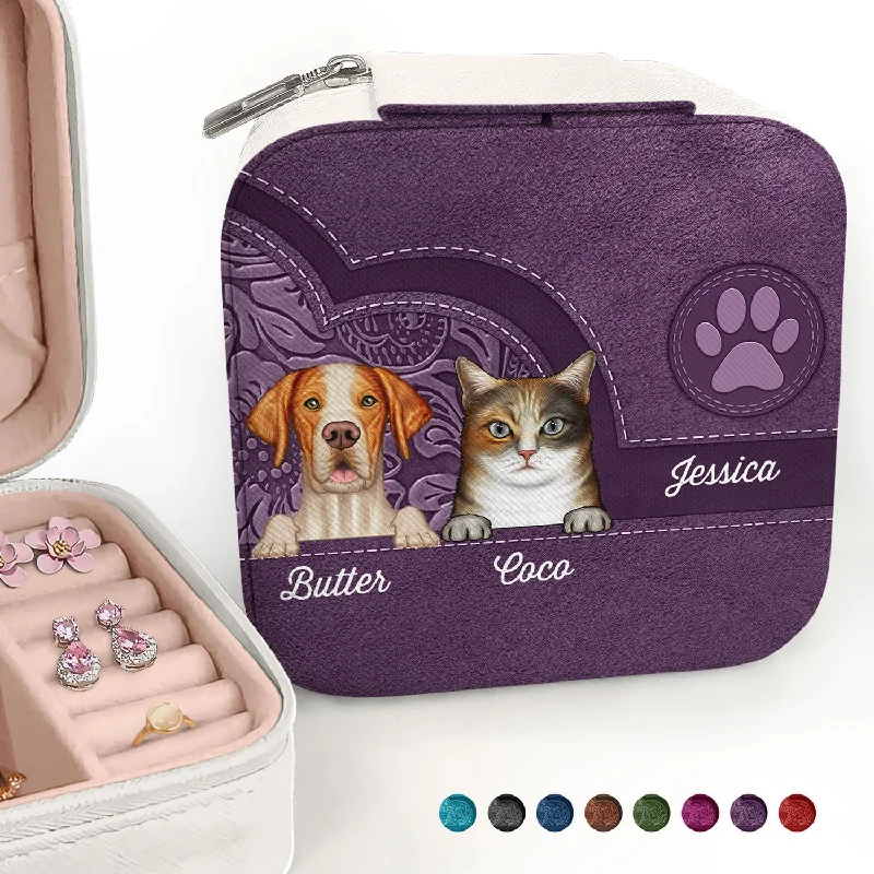 Cute Dogs And Cats Aesthetic Pattern - Birthday, Loving Gift For Pet Lovers, Dog Mom, Cat Mom - Personalized Jewelry Box