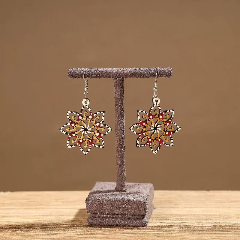 High-Quality Gemstone Jewelry For Special Occasions Tikuli Art Handpainted Wooden Earrings