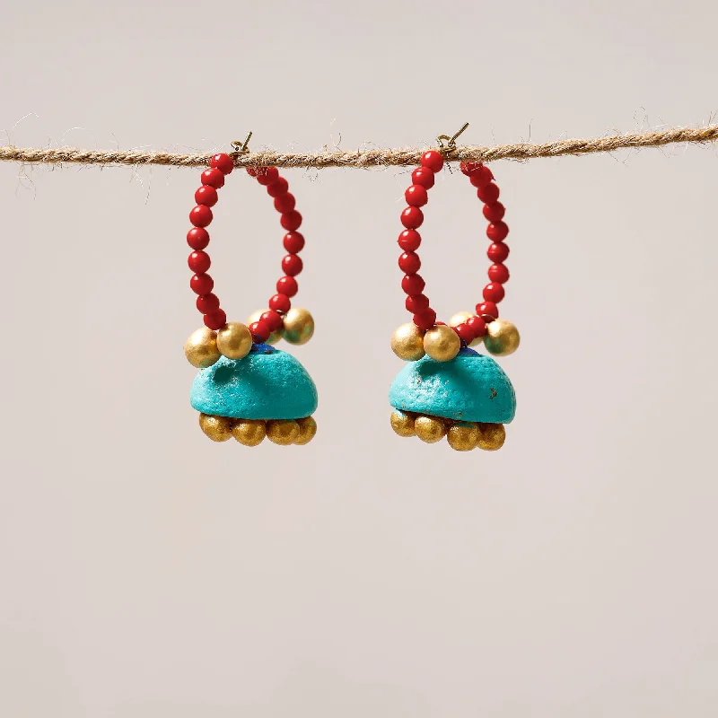 Luxury Jewelry Now At Special Promotional Rates Bishnupur Handpainted Terracotta Jhumki Earrings