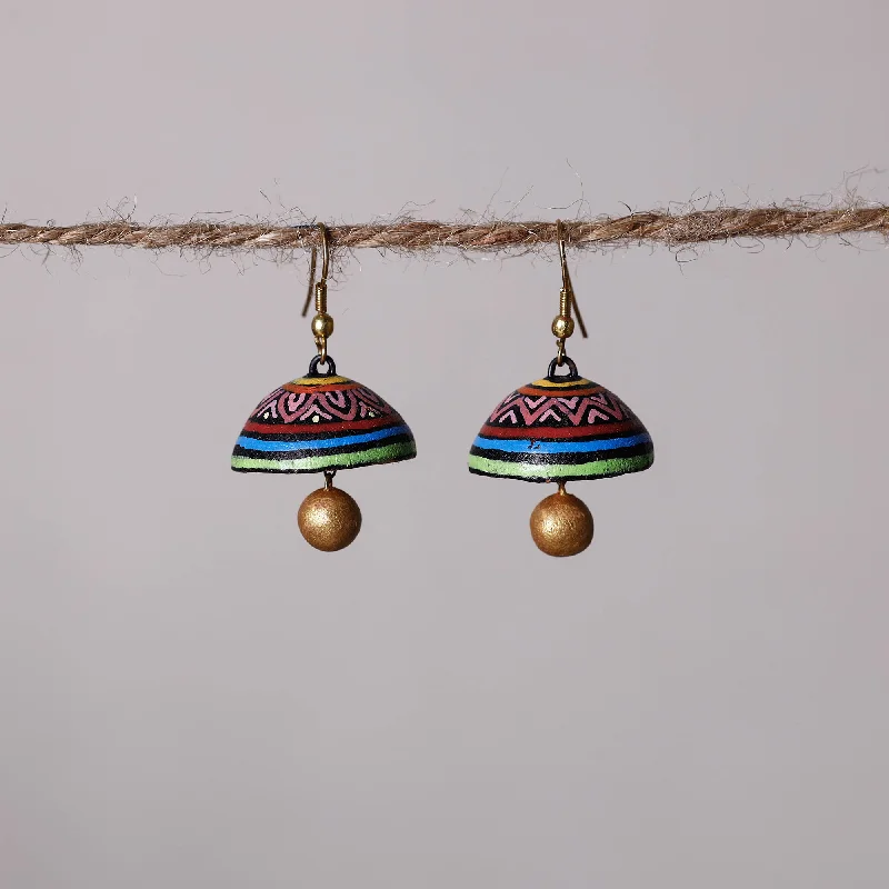 Grab Your Favorite Jewelry At The Lowest Prices Miniature Handpainted Terracotta Jhumki Earrings