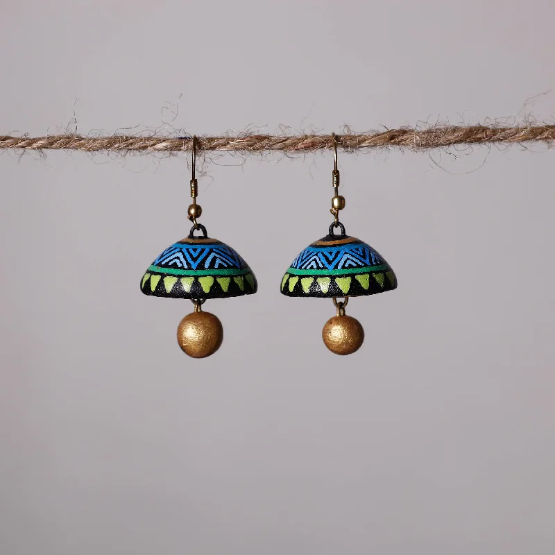 Luxury Jewelry At Unbeatable Discounts Miniature Handpainted Terracotta Jhumki Earrings