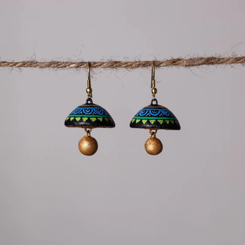 Modern Jewelry At Exclusive Discounts – Shop Today Miniature Handpainted Terracotta Jhumki Earrings