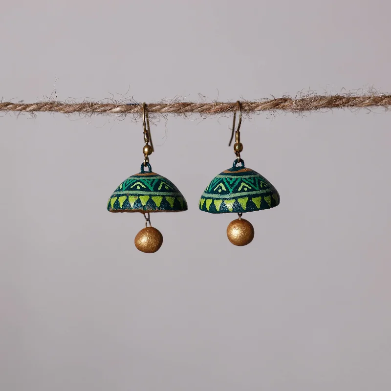 Unmissable Discounts On Timeless Jewelry Pieces Miniature Handpainted Terracotta Jhumki Earrings