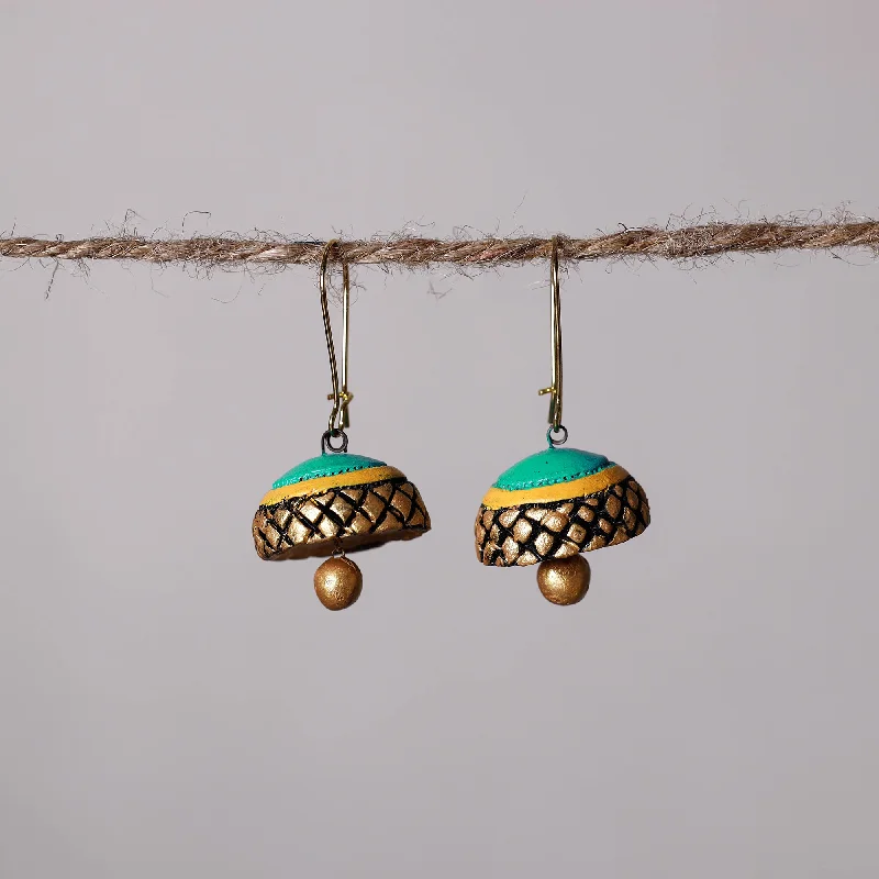 Luxury Jewelry Sale – Elegant Styles At Unbeatable Prices Miniature Handpainted Terracotta Jhumki Earrings