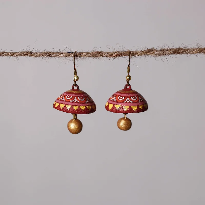 Flash Sale On Stunning Jewelry – Don't Miss Out Miniature Handpainted Terracotta Jhumki Earrings