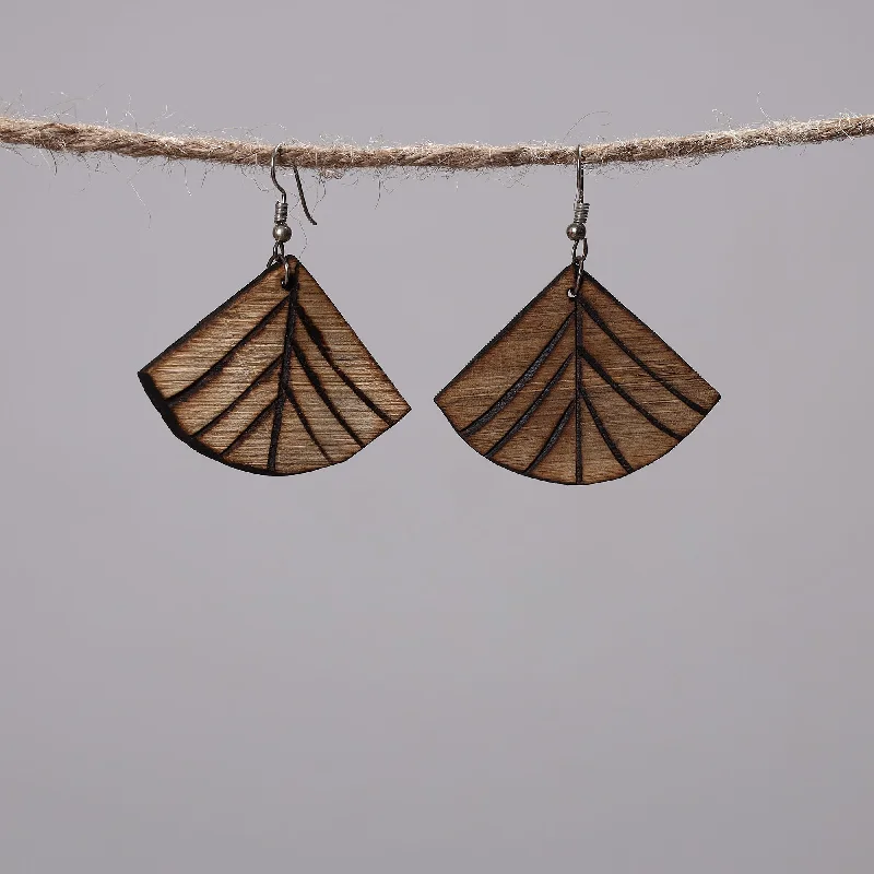 Hand Carved Bamboo Wooden Earrings