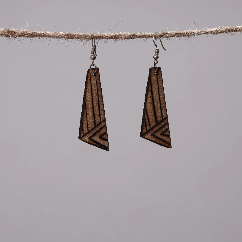 Hand Carved Bamboo Wooden Earrings