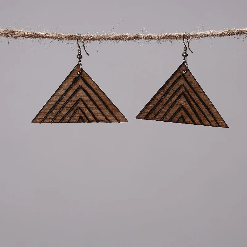 Hand Carved Bamboo Wooden Earrings