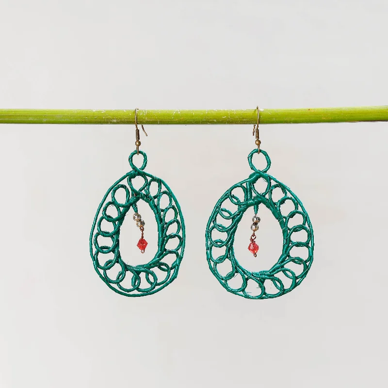 Hand Braided Natural Sikki Grass Earrings